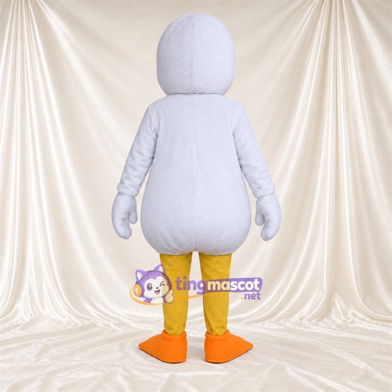 Costume de mascotte Canard – blanc – Pieds (orange); Bec (orange) Costume de mascotte Canard – blanc – Pieds (orange); Bec (orange)