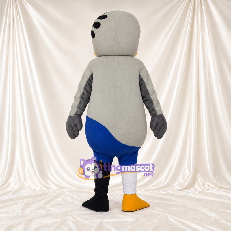 Costume de mascotte Canard – gris – Short (bleu) Costume de mascotte Canard – gris – Short (bleu)