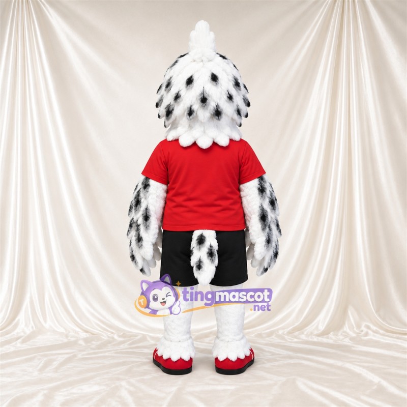 Costume de mascotte Hibou – blanc – Chemise (rouge); Short (noir) Costume de mascotte Hibou – blanc – Chemise (rouge); Short (noir)