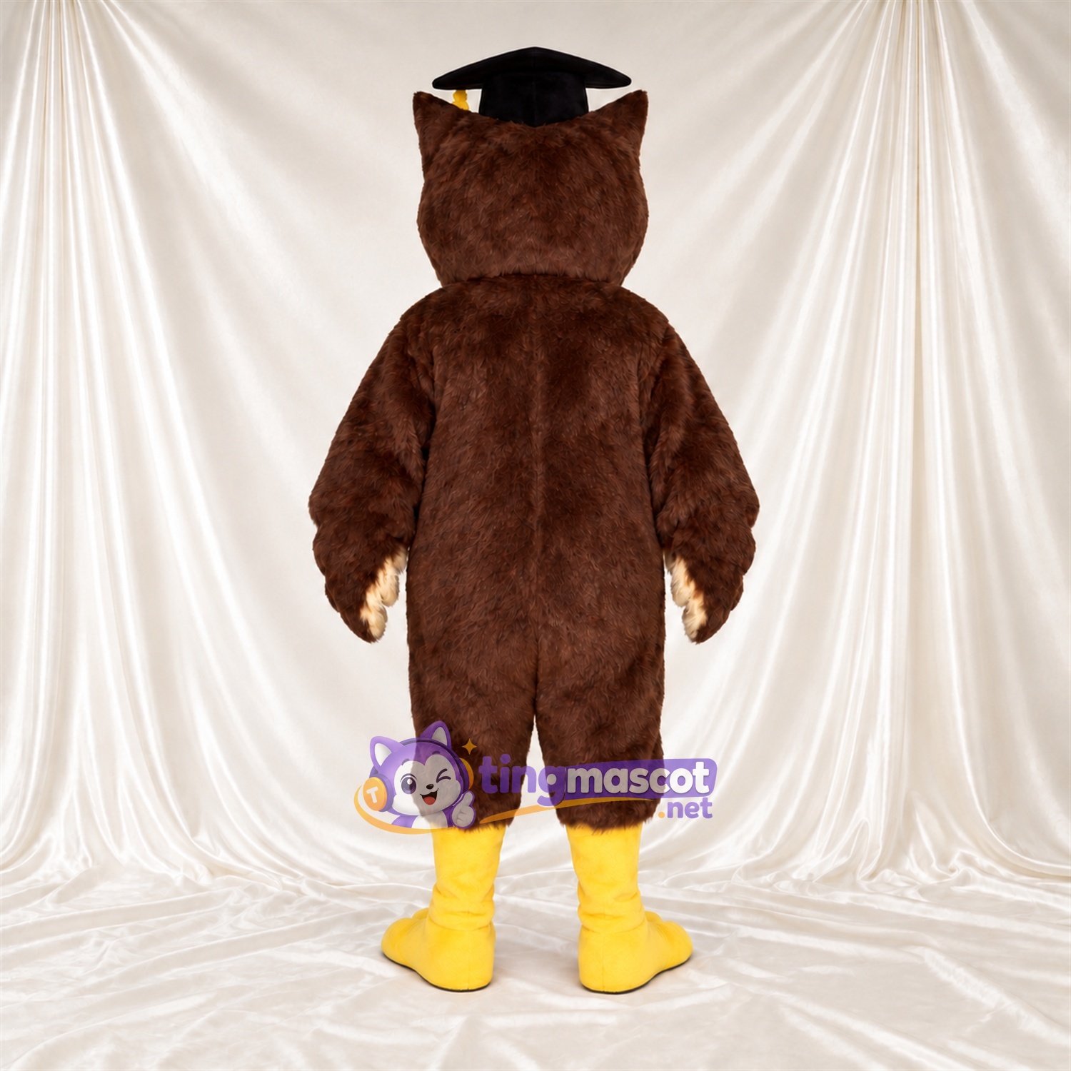 Costume de mascotte Hibou – marron – Coiffe de diplômé Costume de mascotte Hibou – marron – Coiffe de diplômé
