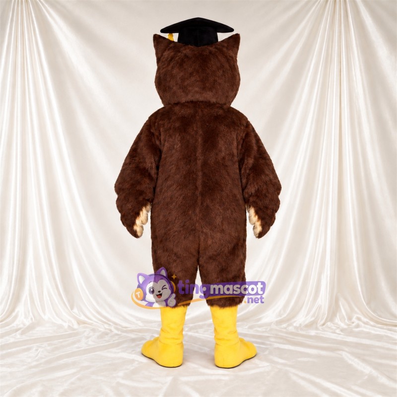 Costume de mascotte Hibou – marron – Coiffe de diplômé Costume de mascotte Hibou – marron – Coiffe de diplômé