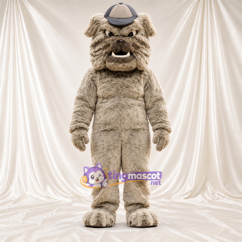 Maskottchenkostüm Bulldogge – grau – Zottelfell Maskottchenkostüm Bulldogge – grau – Zottelfell