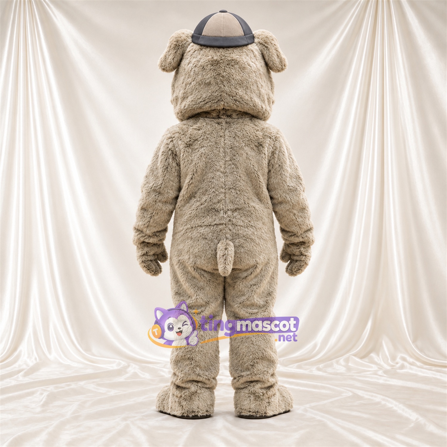 Maskottchenkostüm Bulldogge – grau – Zottelfell Maskottchenkostüm Bulldogge – grau – Zottelfell