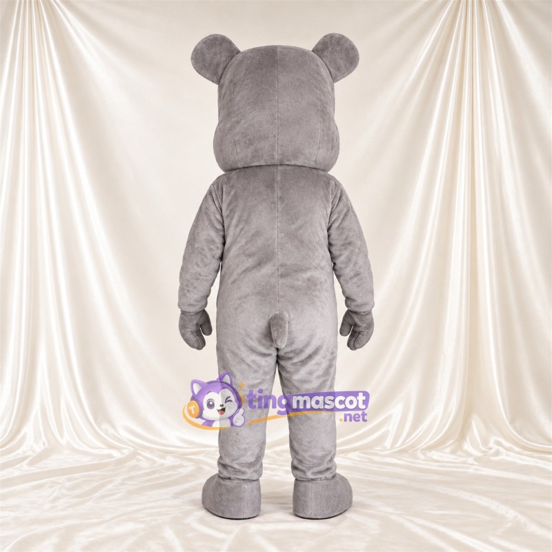 Costume de mascotte Bouledogue – gris – Museau (blanc); Grandes incisives Costume de mascotte Bouledogue – gris – Museau (blanc); Grandes incisives