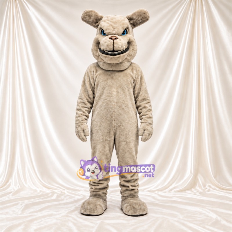 Beige Bulldog Mascot Costume Beige Bulldog Mascot Costume
