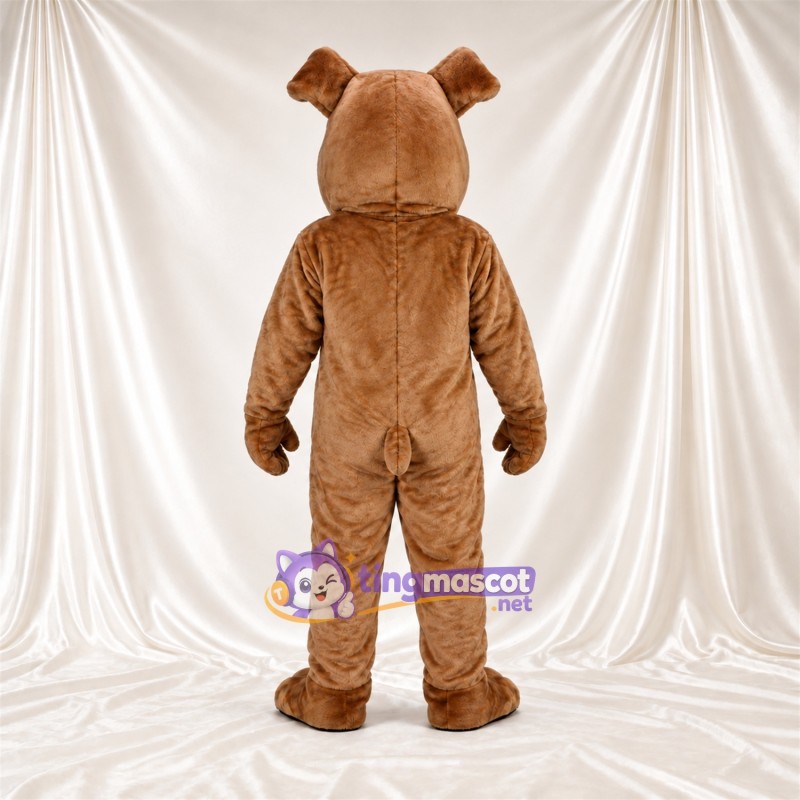 Costume de mascotte Bouledogue – brun clair – Bouche ouverte Costume de mascotte Bouledogue – brun clair – Bouche ouverte