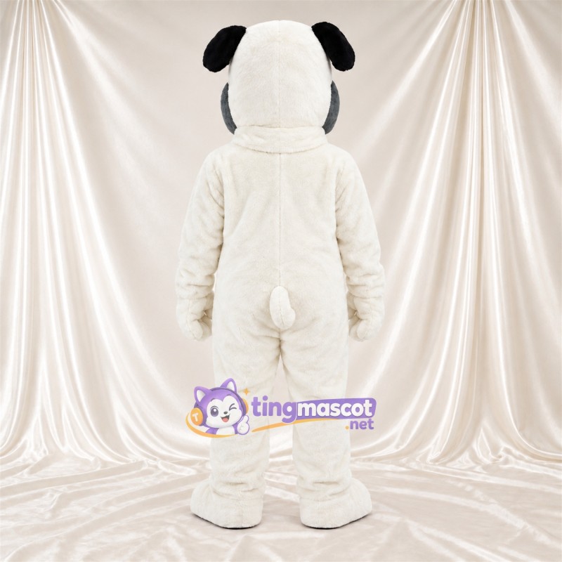 Costume de mascotte Bouledogue – blanc – Visage (noir); Oreilles Costume de mascotte Bouledogue – blanc – Visage (noir); Oreilles