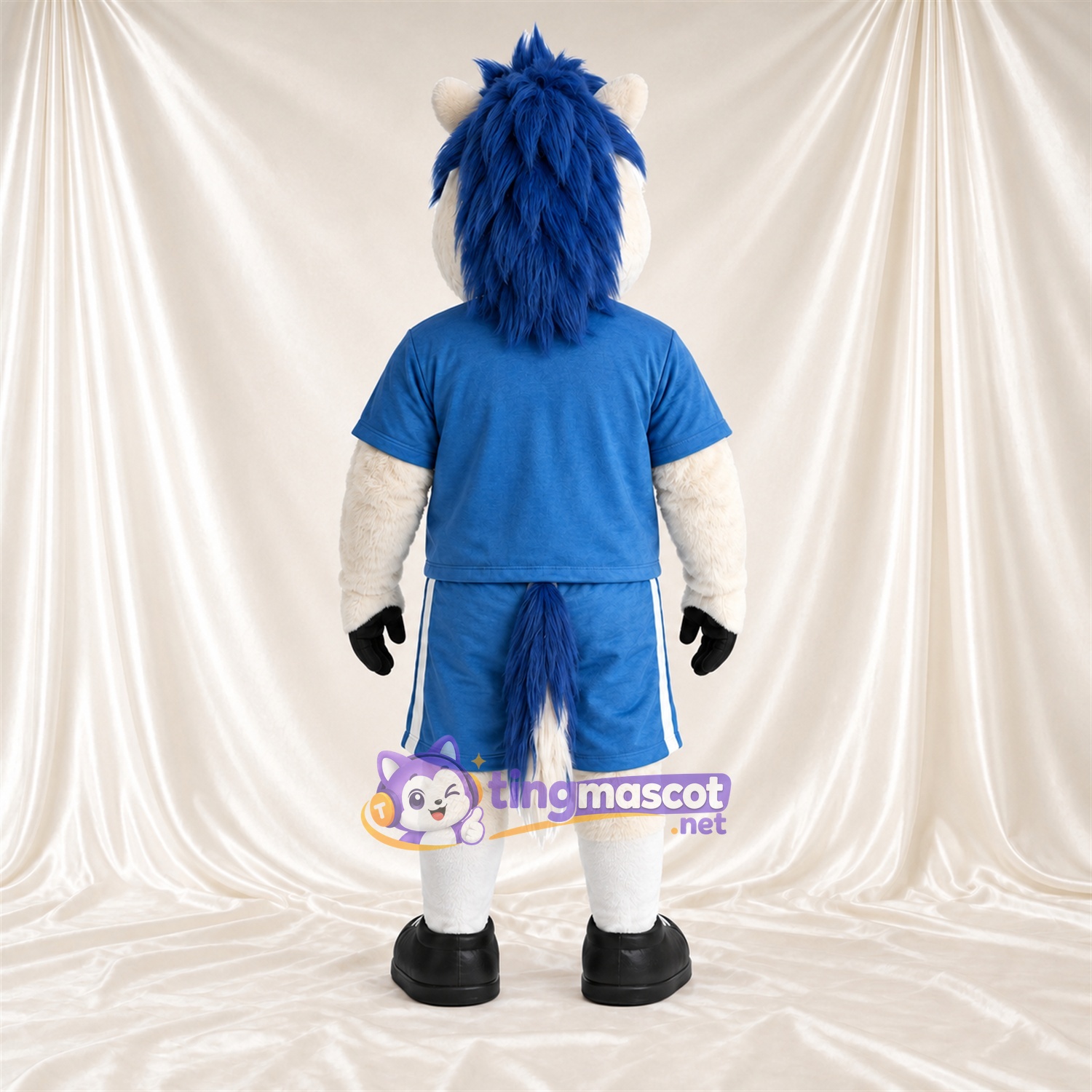 Costume de mascotte Husky – blanc / bleu – Tenue de sport (bleu) Costume de mascotte Husky – blanc / bleu – Tenue de sport (bleu)