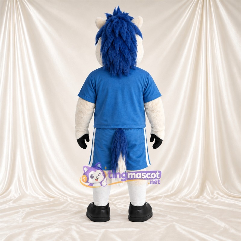 Costume de mascotte Husky – blanc / bleu – Tenue de sport (bleu) Costume de mascotte Husky – blanc / bleu – Tenue de sport (bleu)