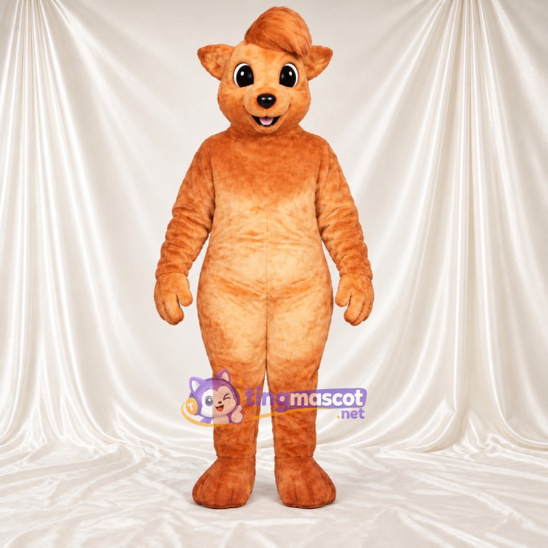 Maskottchenkostüm Hund – orange – Haarschopf; Bauch (creme) Maskottchenkostüm Hund – orange – Haarschopf; Bauch (creme)