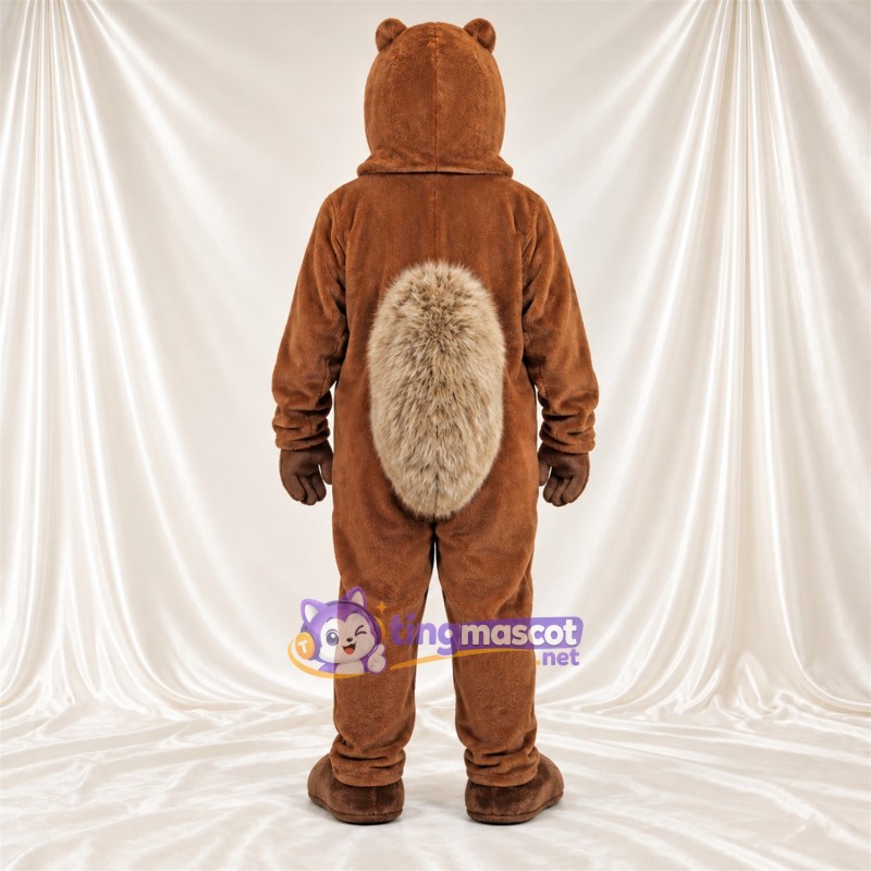 Maskottchenkostüm Eichhörnchen – braun – Buschiger Schwanz; Große Schneidezähne Maskottchenkostüm Eichhörnchen – braun – Buschiger Schwanz; Große Schneidezähne