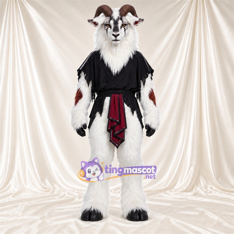 Costume de mascotte Chèvre – blanc – Tunique (noir)