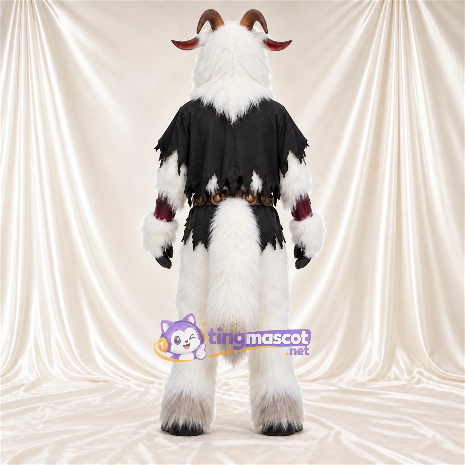 Costume de mascotte Chèvre – blanc – Tunique (noir) Costume de mascotte Chèvre – blanc – Tunique (noir)