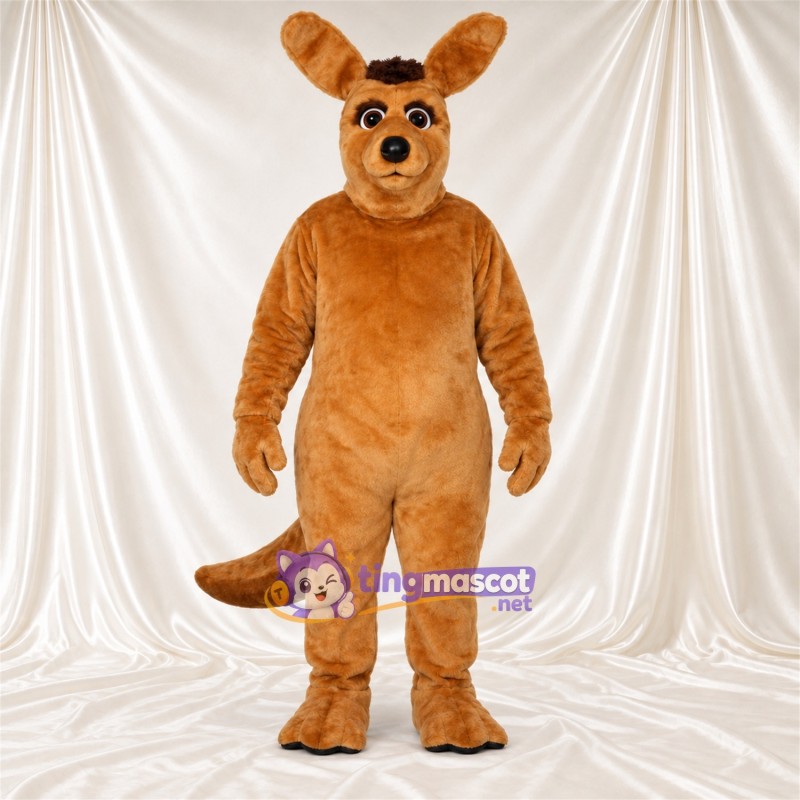 Costume de mascotte Kangourou – marron – Longue queue; Touffe sur la tête Costume de mascotte Kangourou – marron – Longue queue; Touffe sur la tête