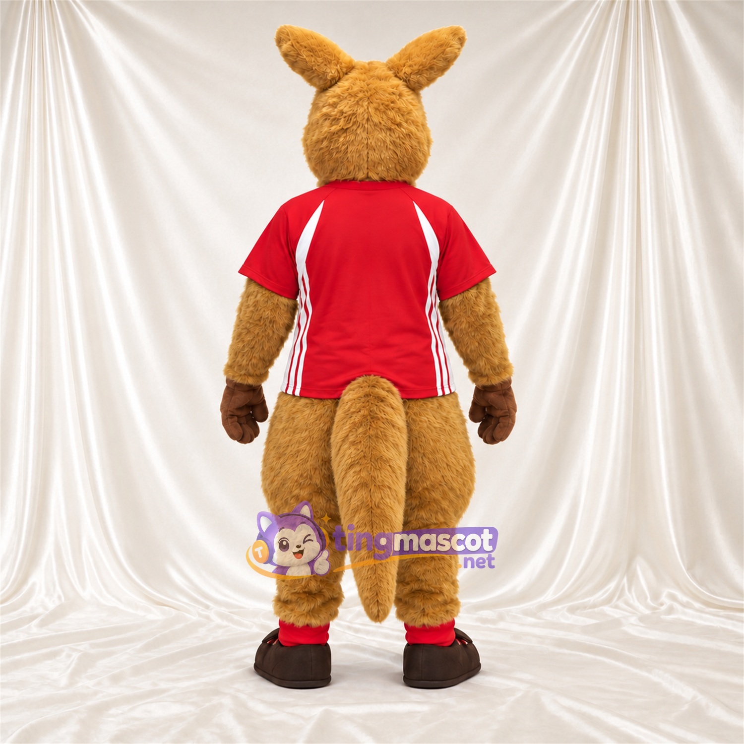 Brown Kangaroo Mascot Costume - Red Jersey Brown Kangaroo Mascot Costume - Red Jersey
