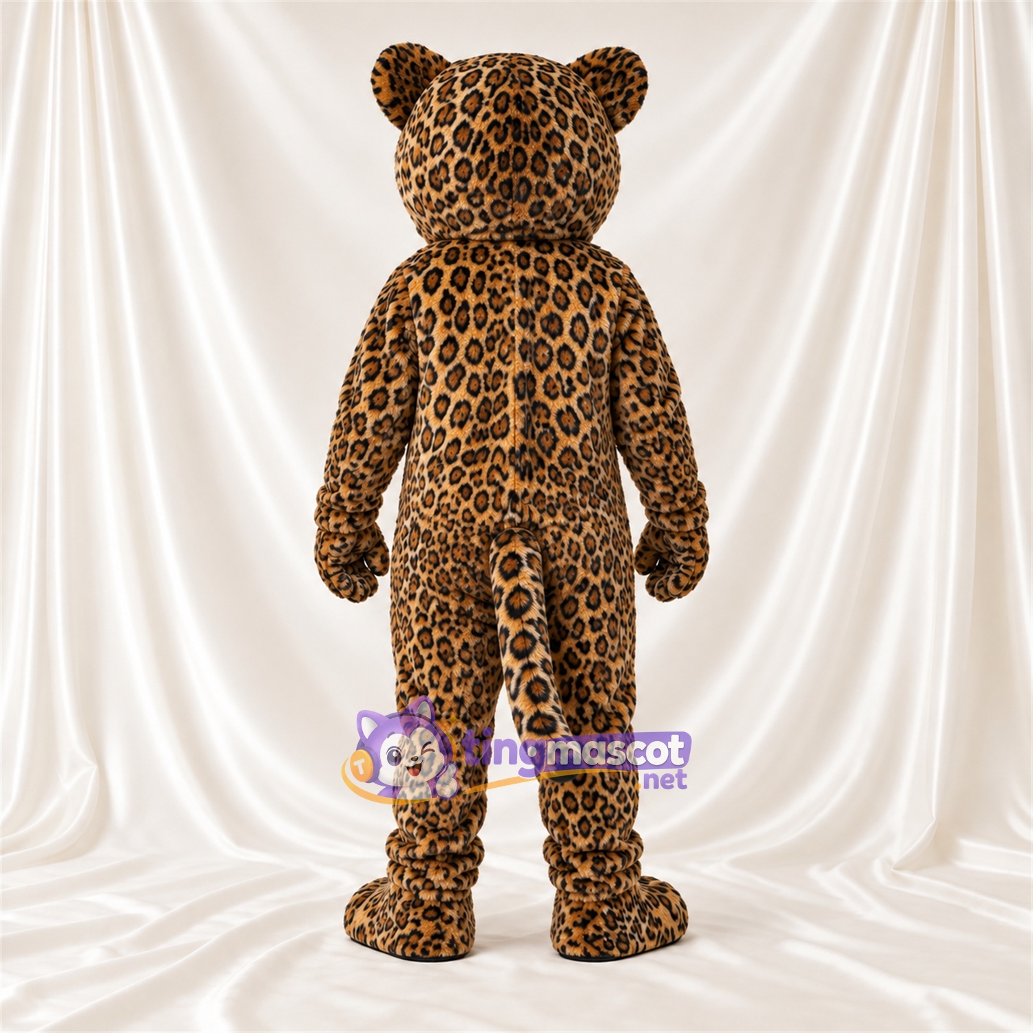 Costume de mascotte Léopard – jaune – Crocs pointus; Taches en rosettes Costume de mascotte Léopard – jaune – Crocs pointus; Taches en rosettes