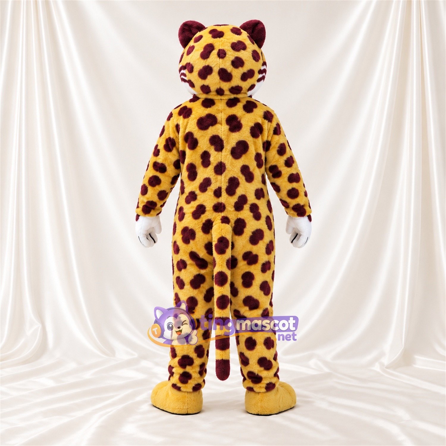 Costume de mascotte Léopard – jaune – Ventre (blanc) Costume de mascotte Léopard – jaune – Ventre (blanc)
