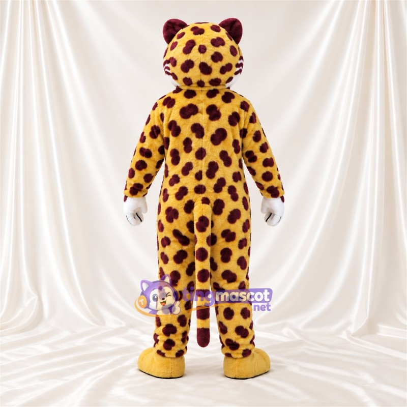 Costume de mascotte Léopard – jaune – Ventre (blanc) Costume de mascotte Léopard – jaune – Ventre (blanc)
