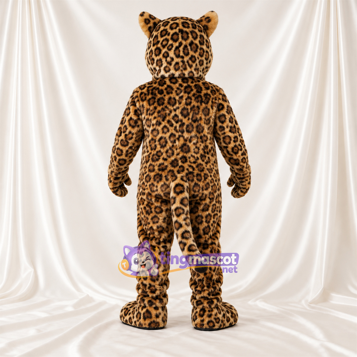 Maskottchenkostüm Leopard – gelb – Spitze Fangzähne; Rosettenflecken Maskottchenkostüm Leopard – gelb – Spitze Fangzähne; Rosettenflecken