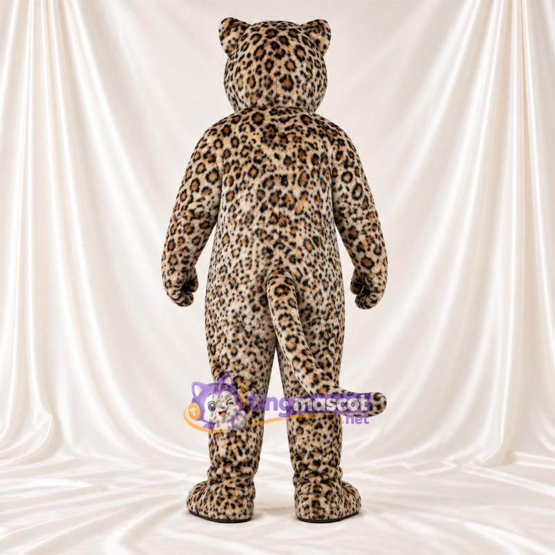 Costume de mascotte Léopard – brun clair – Longue queue; Taches en rosettes Costume de mascotte Léopard – brun clair – Longue queue; Taches en rosettes
