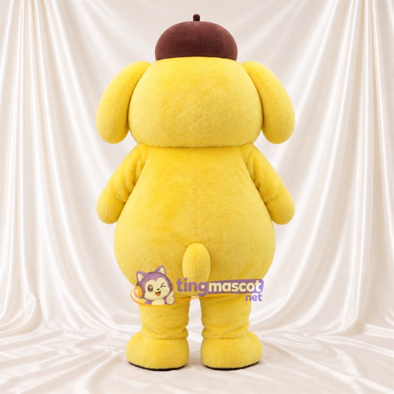 Maskottchenkostüm Pompompurin – gelb – Baskenmütze (braun) Maskottchenkostüm Pompompurin – gelb – Baskenmütze (braun)