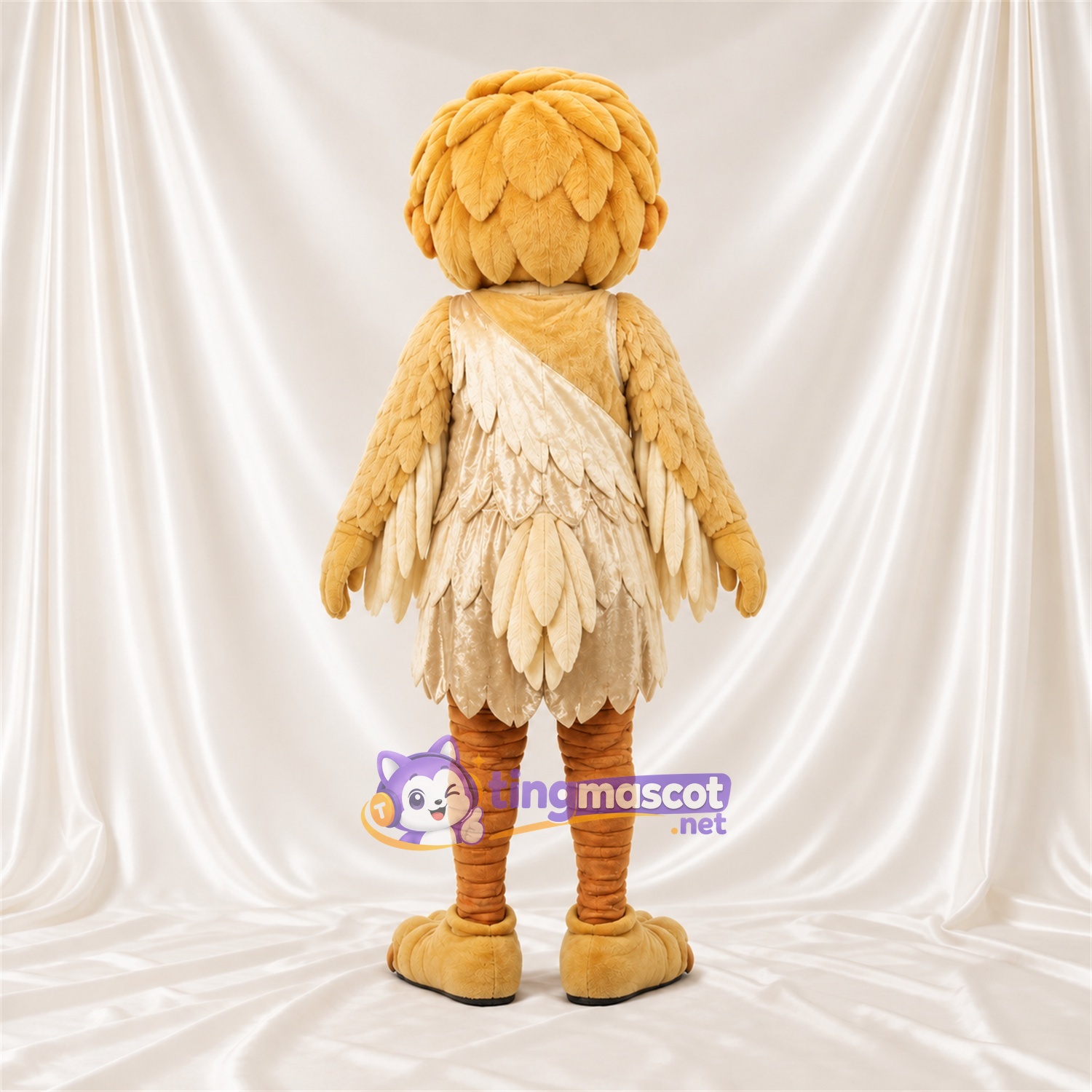Beige Owl Mascot Costume Beige Owl Mascot Costume