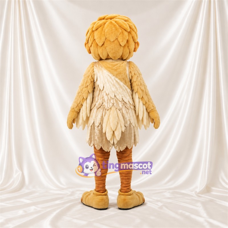 Beige Owl Mascot Costume Beige Owl Mascot Costume