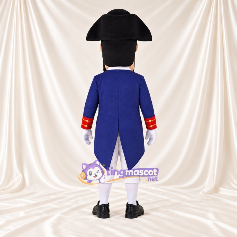 Costume de mascotte Patriote – bleu / blanc / noir – Manteau (bleu); Pantalon (blanc)