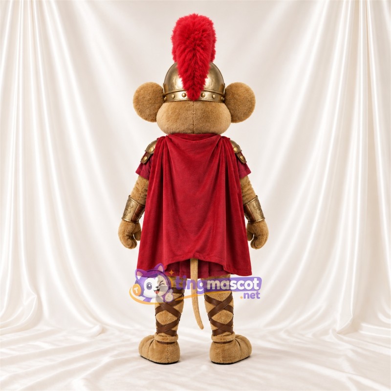 Maskottchenkostüm Gladiatorenaffe – braun – Rüstung (goldfarben) Maskottchenkostüm Gladiatorenaffe – braun – Rüstung (goldfarben)