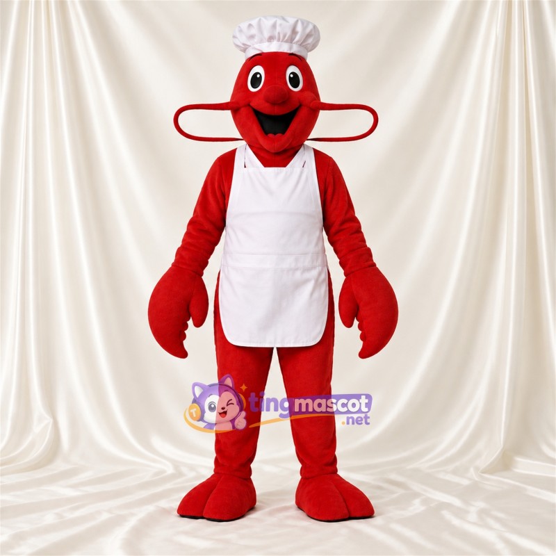 Costume de mascotte Homard cuisinier – rouge – Tablier (blanc)