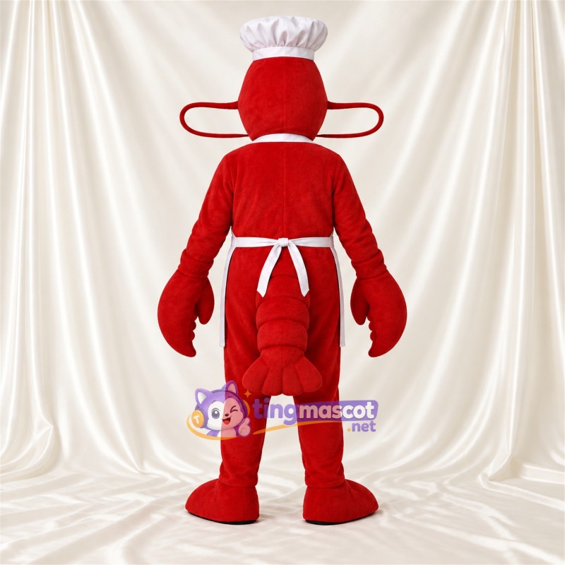 Costume de mascotte Homard cuisinier – rouge – Tablier (blanc) Costume de mascotte Homard cuisinier – rouge – Tablier (blanc)