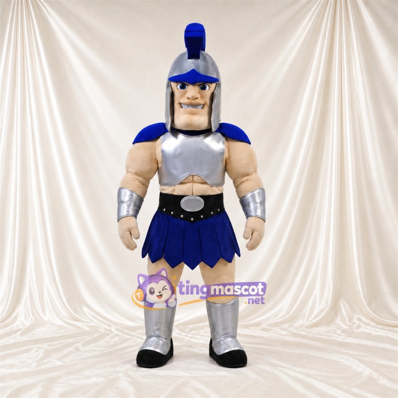 Costume de mascotte Soldat romain – argenté / bleu – Armure (argenté); Jupe (bleu) Costume de mascotte Soldat romain – argenté / bleu – Armure (argenté); Jupe (bleu)