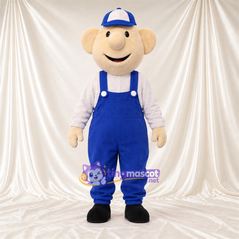 Maskottchenkostüm Bauer – blau – Latzhose (blau) Maskottchenkostüm Bauer – blau – Latzhose (blau)