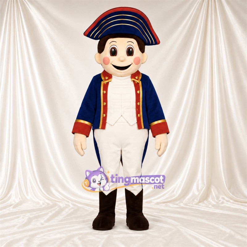 Maskottchenkostüm Patriot – blau / weiß / goldfarben – Mantel (blau); Hose (weiß) Maskottchenkostüm Patriot – blau / weiß / goldfarben – Mantel (blau); Hose (weiß)