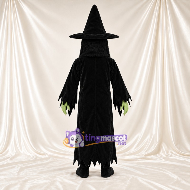 Maskottchenkostüm Hexe – grün / schwarz – Gesicht (grün); Outfit (schwarz) Maskottchenkostüm Hexe – grün / schwarz – Gesicht (grün); Outfit (schwarz)