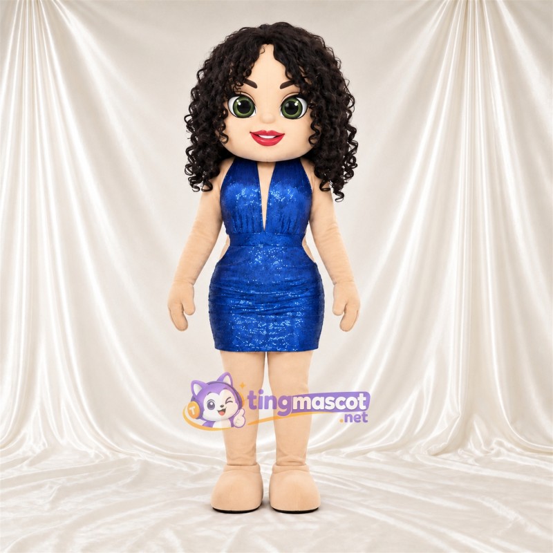 Maskottchenkostüm Comic-Mädchen – blau – Kleid (blau) Maskottchenkostüm Comic-Mädchen – blau – Kleid (blau)