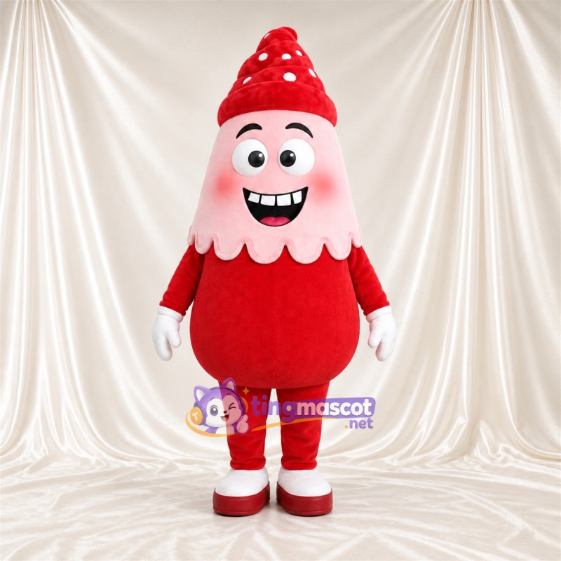 Maskottchenkostüm Eiscreme – rosa / rot – Oberteil; Handschuhe (weiß) Maskottchenkostüm Eiscreme – rosa / rot – Oberteil; Handschuhe (weiß)
