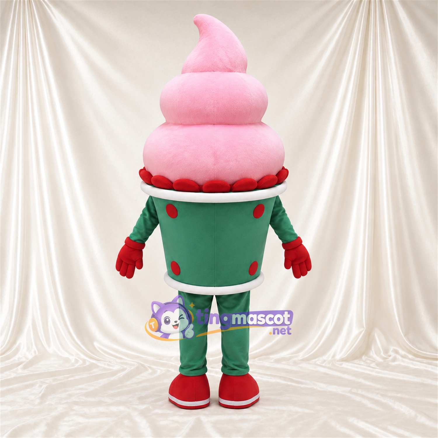 Maskottchenkostüm Eisbecher – rosa / grün Maskottchenkostüm Eisbecher – rosa / grün