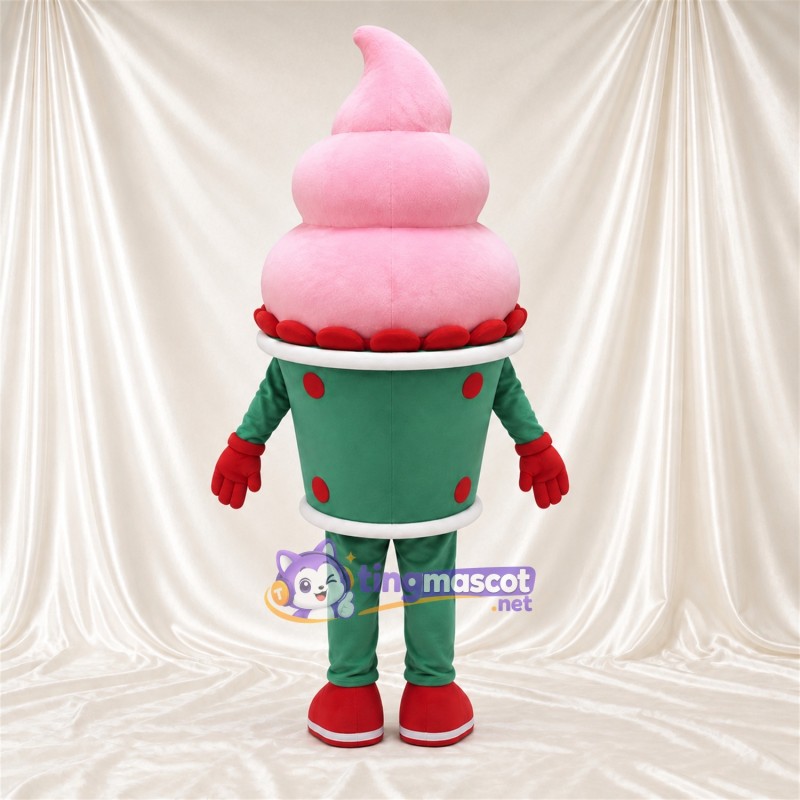 Maskottchenkostüm Eisbecher – rosa / grün Maskottchenkostüm Eisbecher – rosa / grün