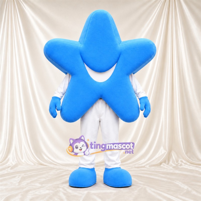 Costume de mascotte Étoile – bleu – Gants (bleu); Pantalon (blanc) Costume de mascotte Étoile – bleu – Gants (bleu); Pantalon (blanc)
