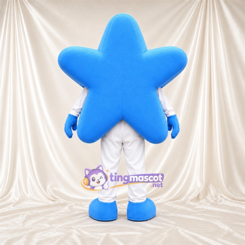 Costume de mascotte Étoile – bleu – Gants (bleu); Pantalon (blanc) Costume de mascotte Étoile – bleu – Gants (bleu); Pantalon (blanc)