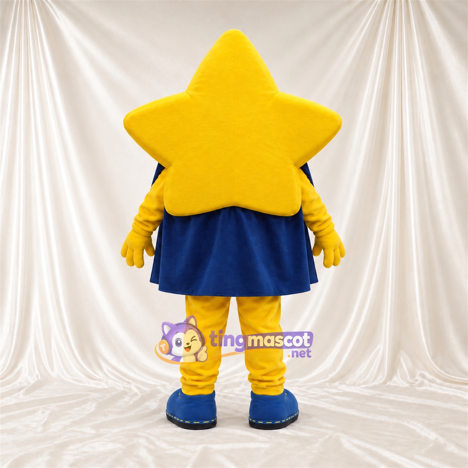 Costume de mascotte Étoile – jaune – Cape (bleu) Costume de mascotte Étoile – jaune – Cape (bleu)
