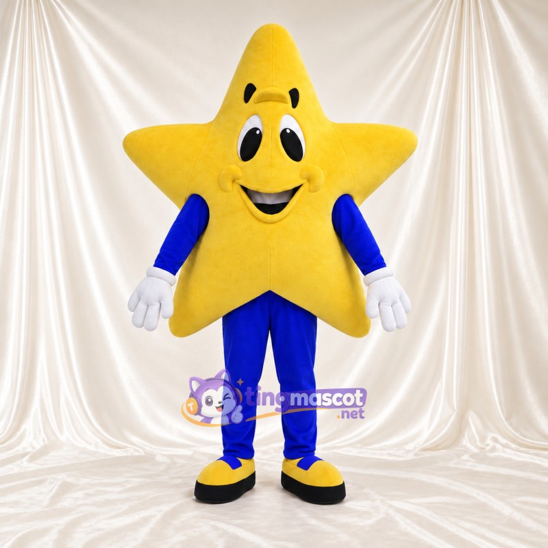 Costume de mascotte Étoile – jaune – Pantalon (bleu) Costume de mascotte Étoile – jaune – Pantalon (bleu)