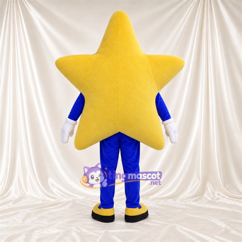 Costume de mascotte Étoile – jaune – Pantalon (bleu) Costume de mascotte Étoile – jaune – Pantalon (bleu)
