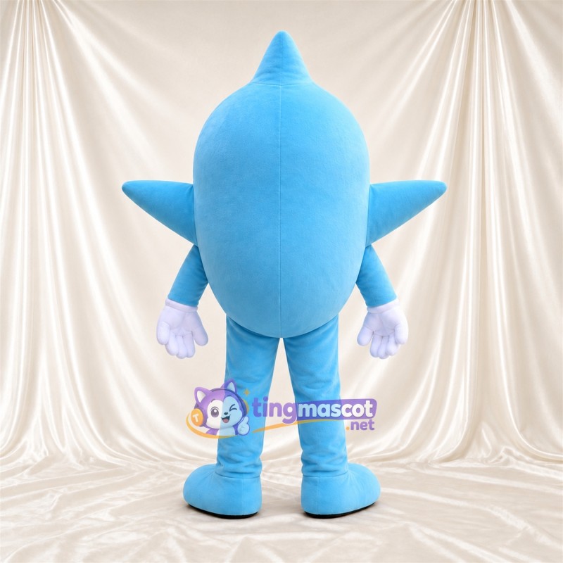 Costume de mascotte Étoile – bleu – Gants (blanc); Visage souriant Costume de mascotte Étoile – bleu – Gants (blanc); Visage souriant