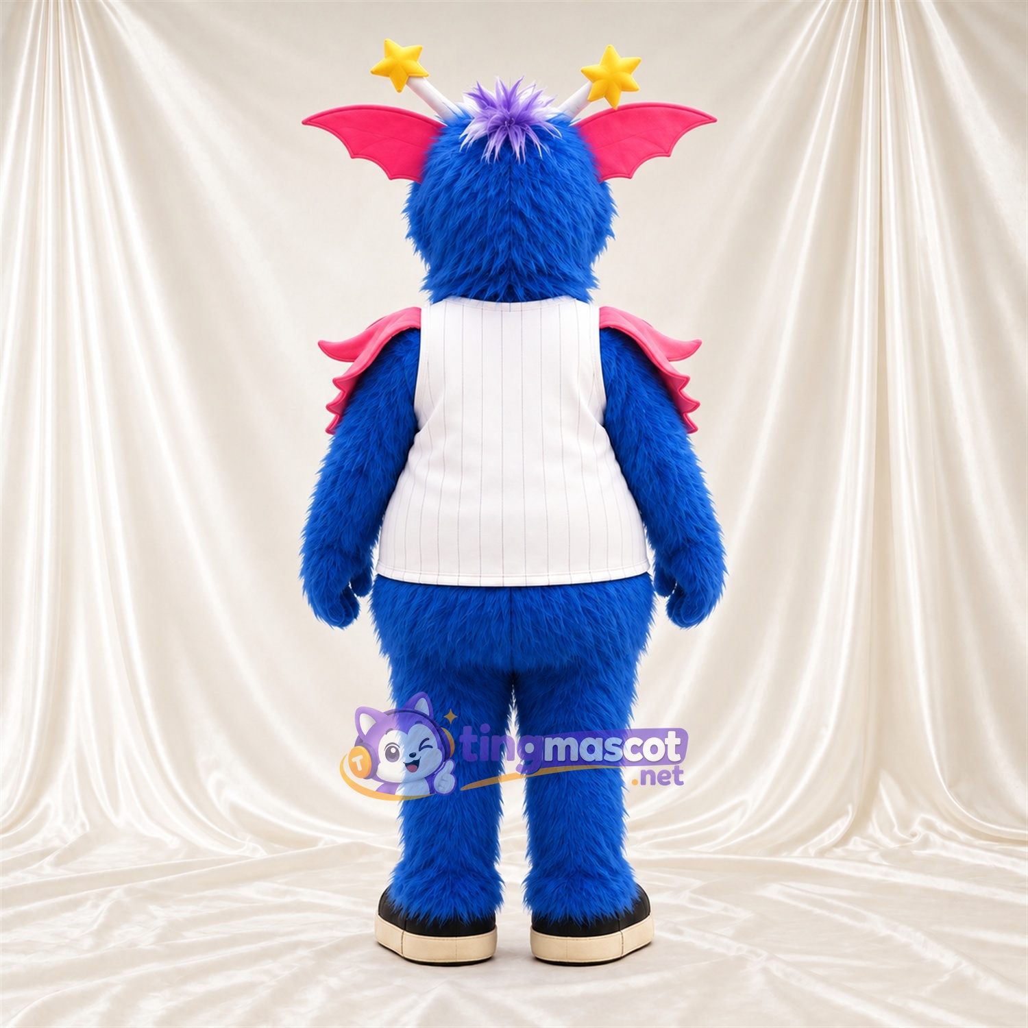 Costume de mascotte Monstre – bleu – Chemise (blanc); Touffe sur la tête (violet) Costume de mascotte Monstre – bleu – Chemise (blanc); Touffe sur la tête (violet)