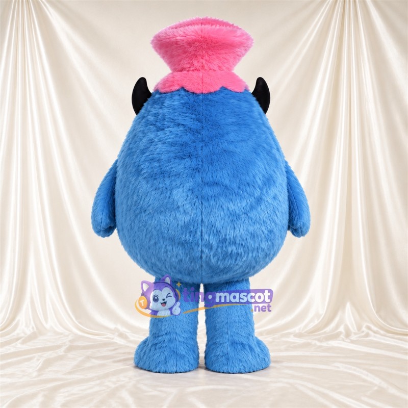 Costume de mascotte Monstre – bleu – Haut-de-forme (rose) Costume de mascotte Monstre – bleu – Haut-de-forme (rose)