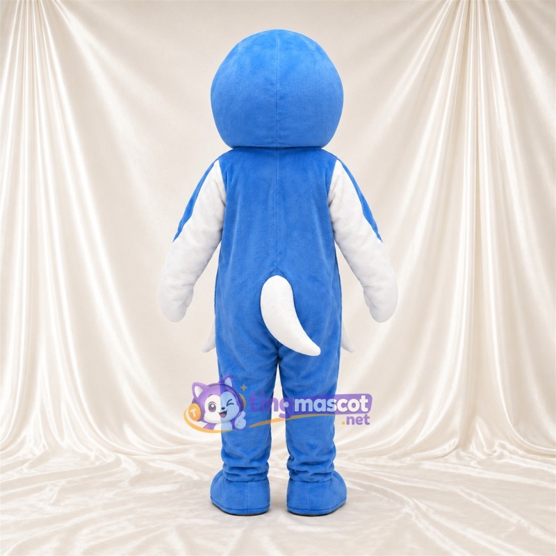 Blue and White Shark Mascot Costume - Fins and Toothy Smile Blue and White Shark Mascot Costume - Fins and Toothy Smile