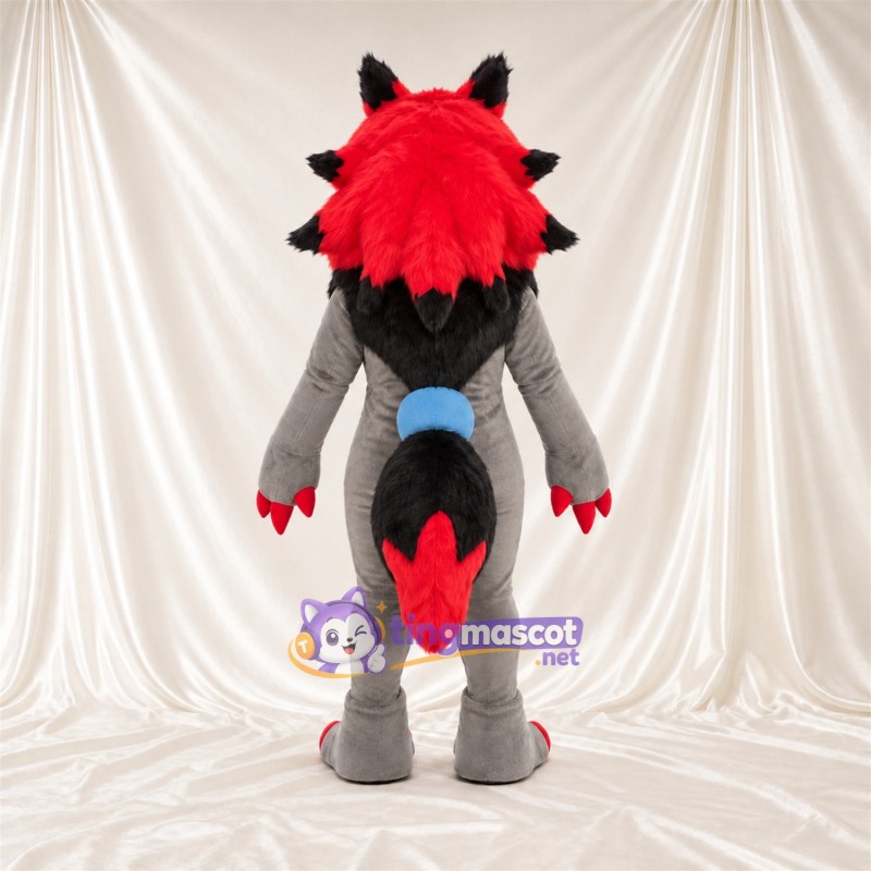 Gray and Red Monster Mascot Costume Gray and Red Monster Mascot Costume