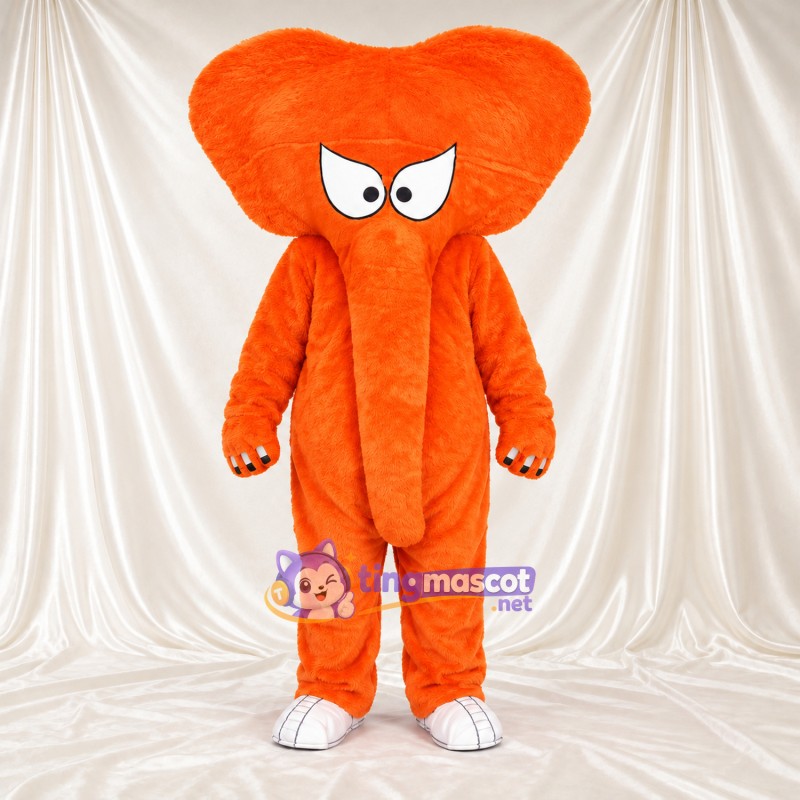 Costume de mascotte Monstre – orange – Sourcils inclinés; Tête Costume de mascotte Monstre – orange – Sourcils inclinés; Tête